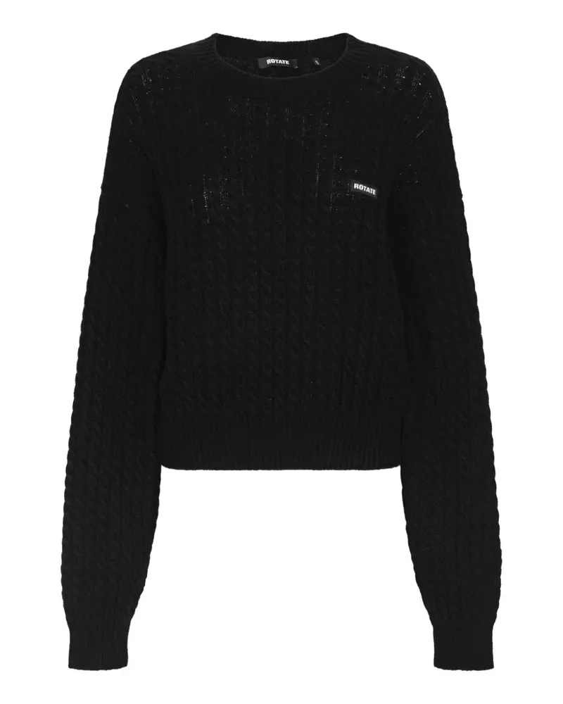 ROTATE Birger Christensen cable crewneck sweater - Schwarz Schwarz