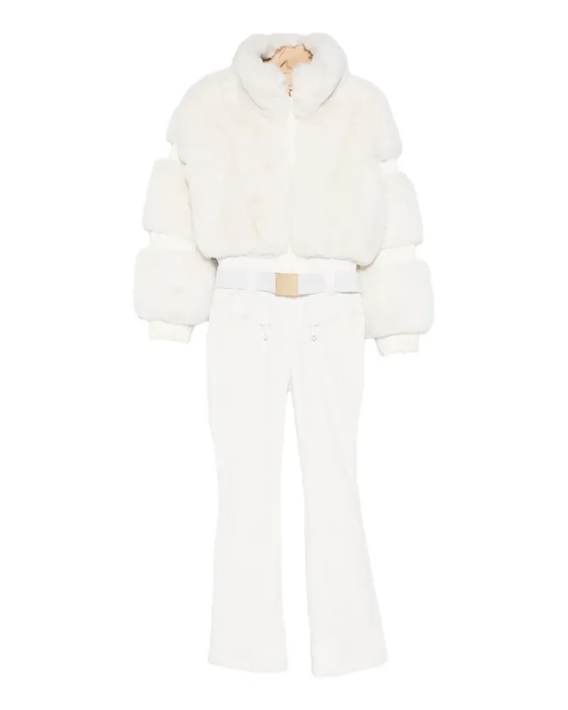 GOLDBERGH Lieke faux-fur belted ski suit - Weiß Weiß