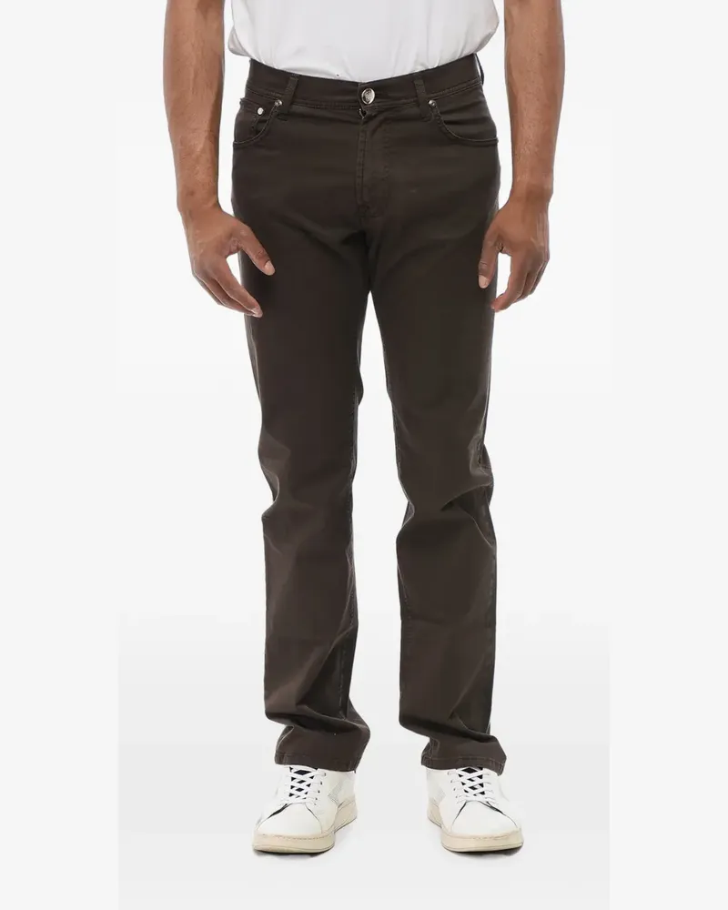 Corneliani Hose mit Logo-Stickerei - Braun Braun