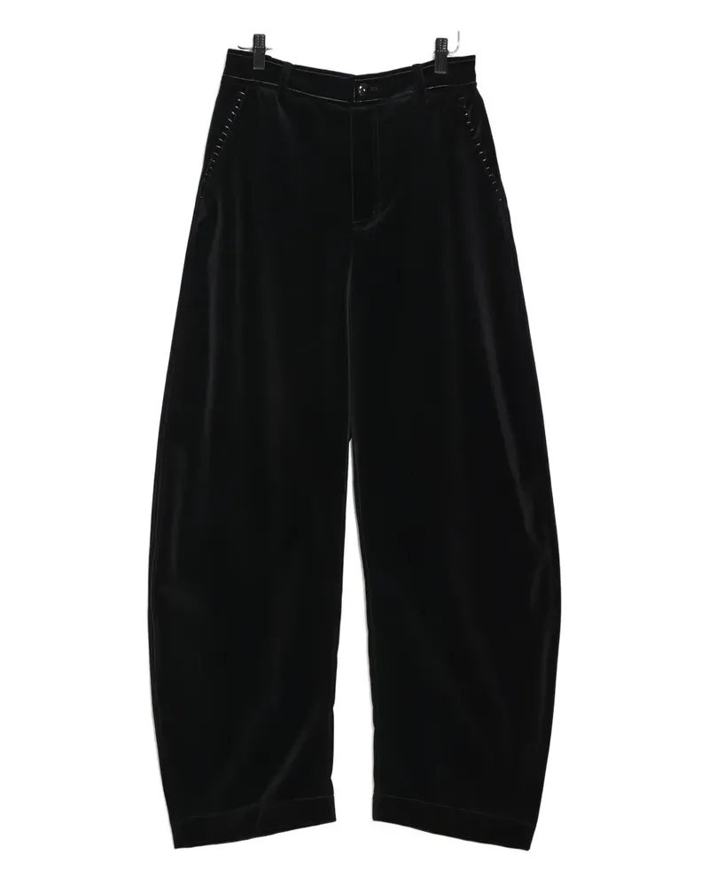 Renli Su Tapered-Hose aus Samt - Schwarz Schwarz