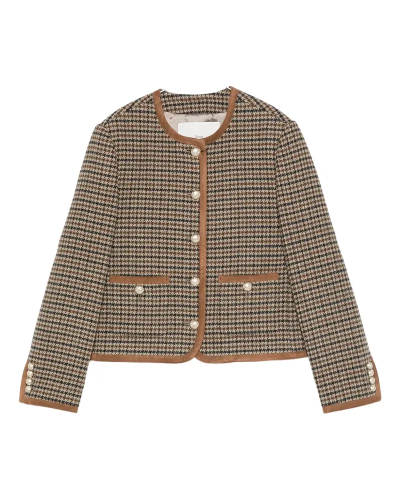 Dunst houndstooth pearl-button jacket - Braun Braun