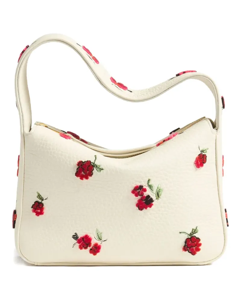KHAITE Kleine Elena Schultertasche mit Blumenstickerei - Nude Nude