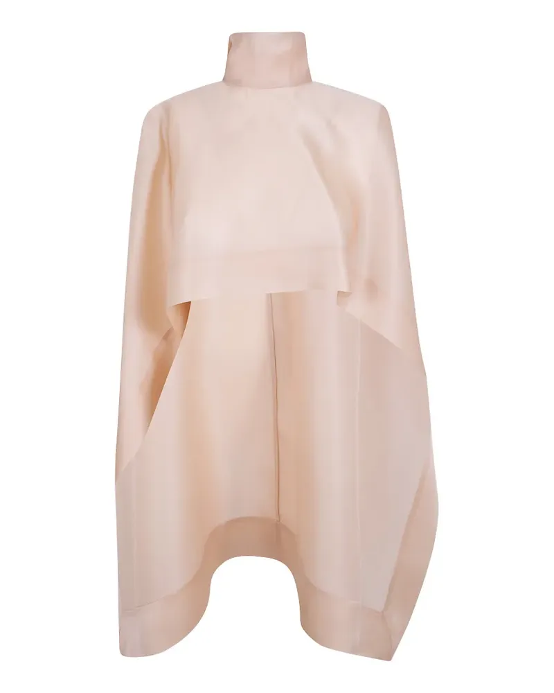 Alberta Ferretti asymmetric high-neck cape - Nude Nude