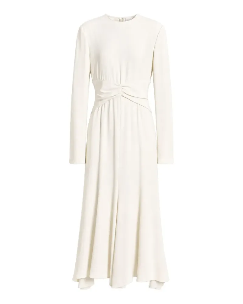 Alberta Ferretti gathered-waist long-sleeve midi dress - Weiß Weiß