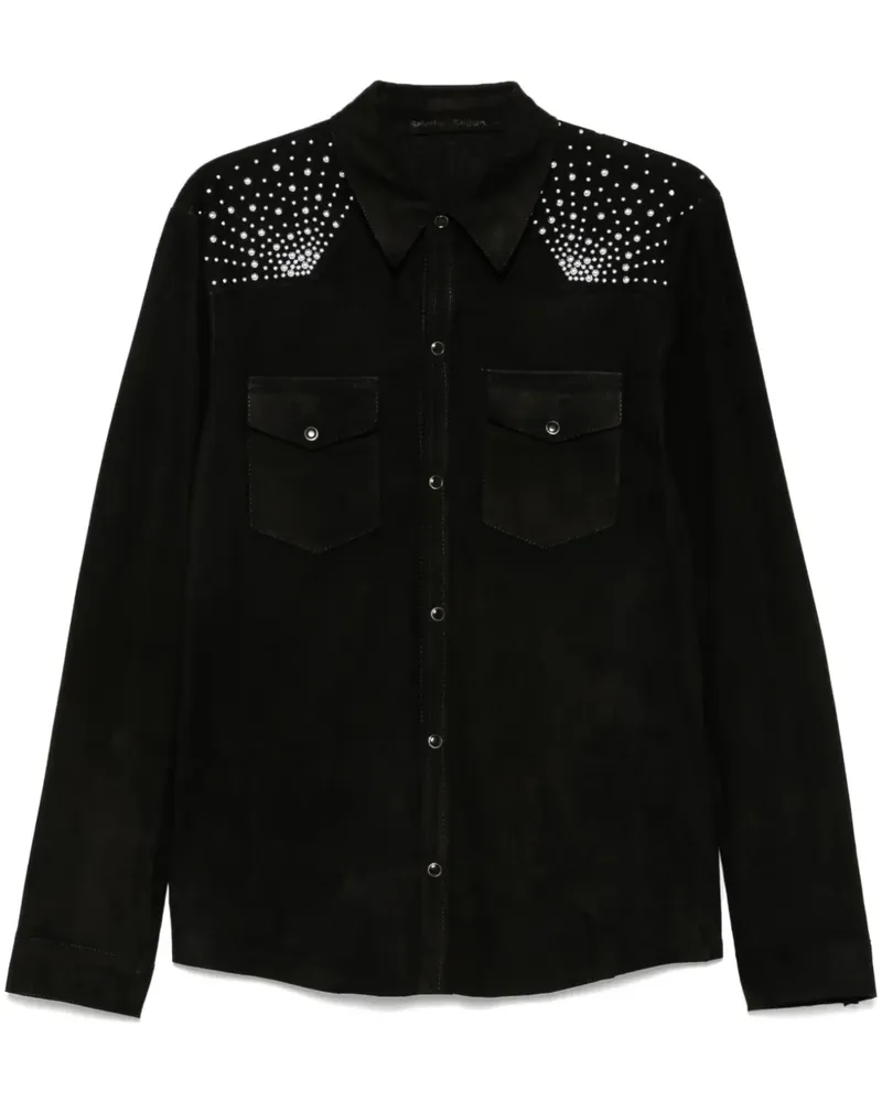 Salvatore Santoro Hemdjacke aus Leder - Schwarz Schwarz