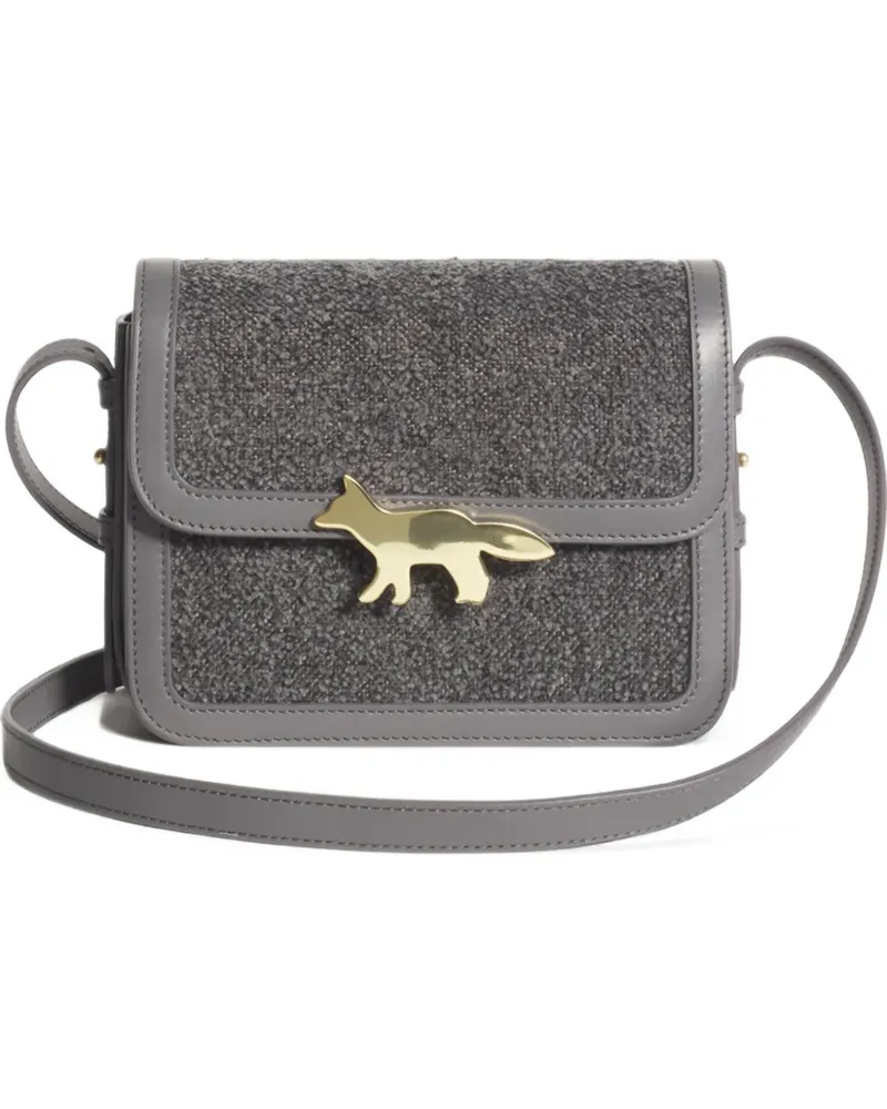 Kitsuné Edie fox plaque shoulder bag - Grau Grau