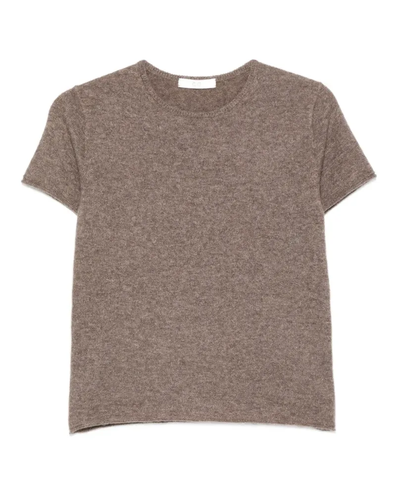 Co T-Shirt mit geripptem Besatz - Braun Braun
