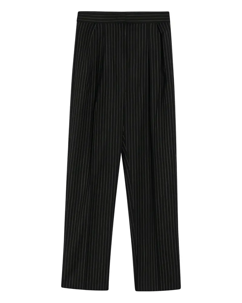 Max Mara Bundfaltenhose mit Nadelstreifen - Schwarz Schwarz