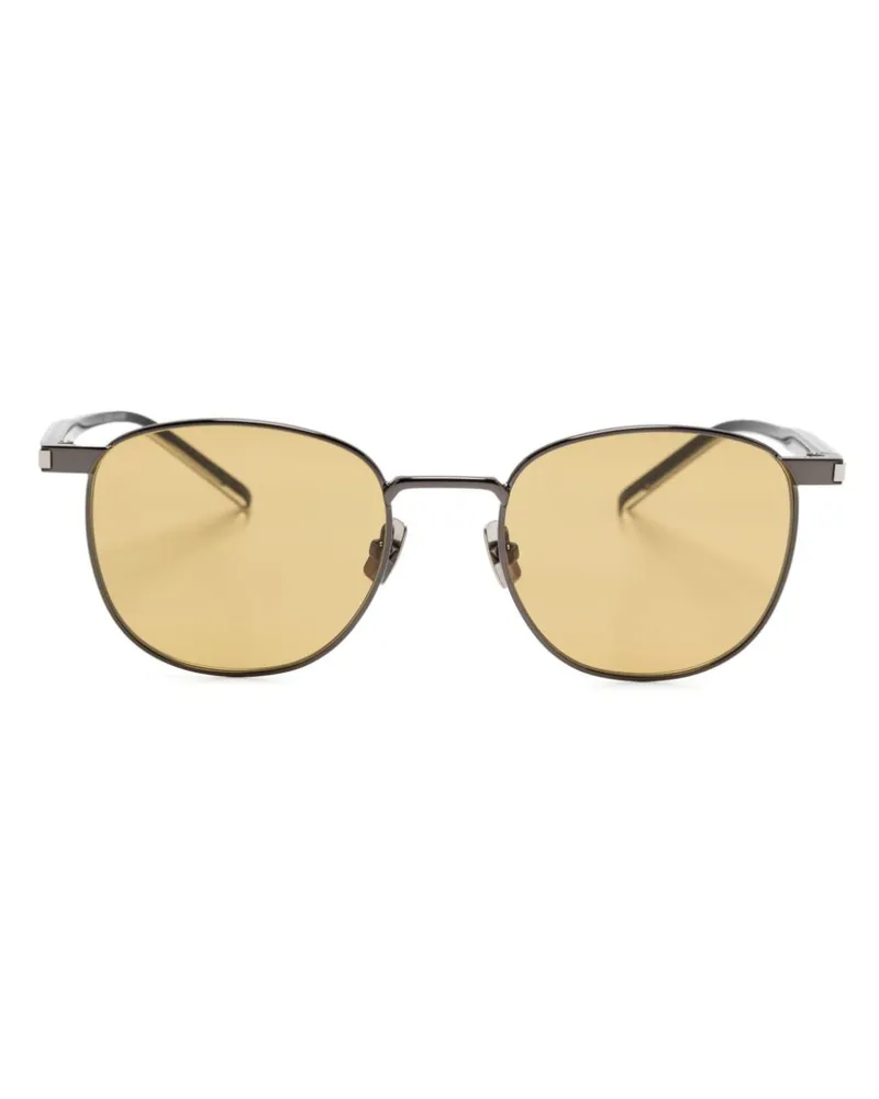 Saint Laurent Sonnenbrille mit eckigem Gestell - Silber Silber
