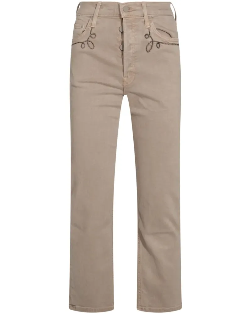 Mother Jeans mit geradem Bein - Nude Nude
