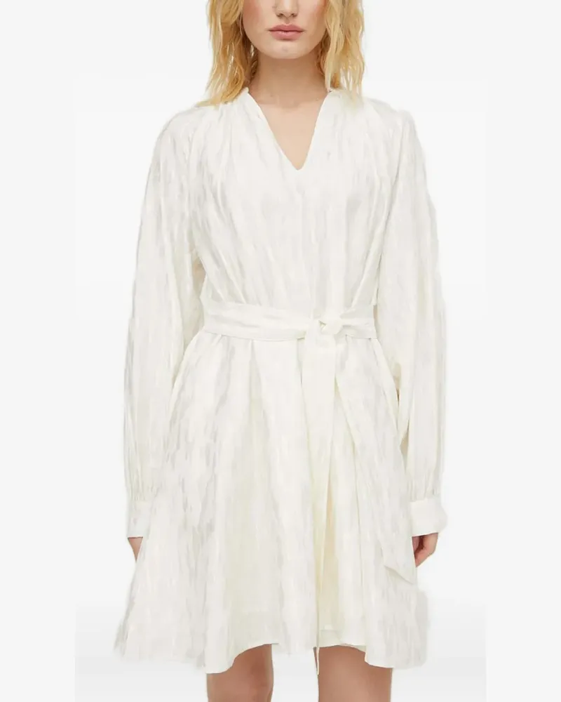 Samsøe & Samsøe Savera Minikleid mit V-Ausschnitt - Weiß Weiß