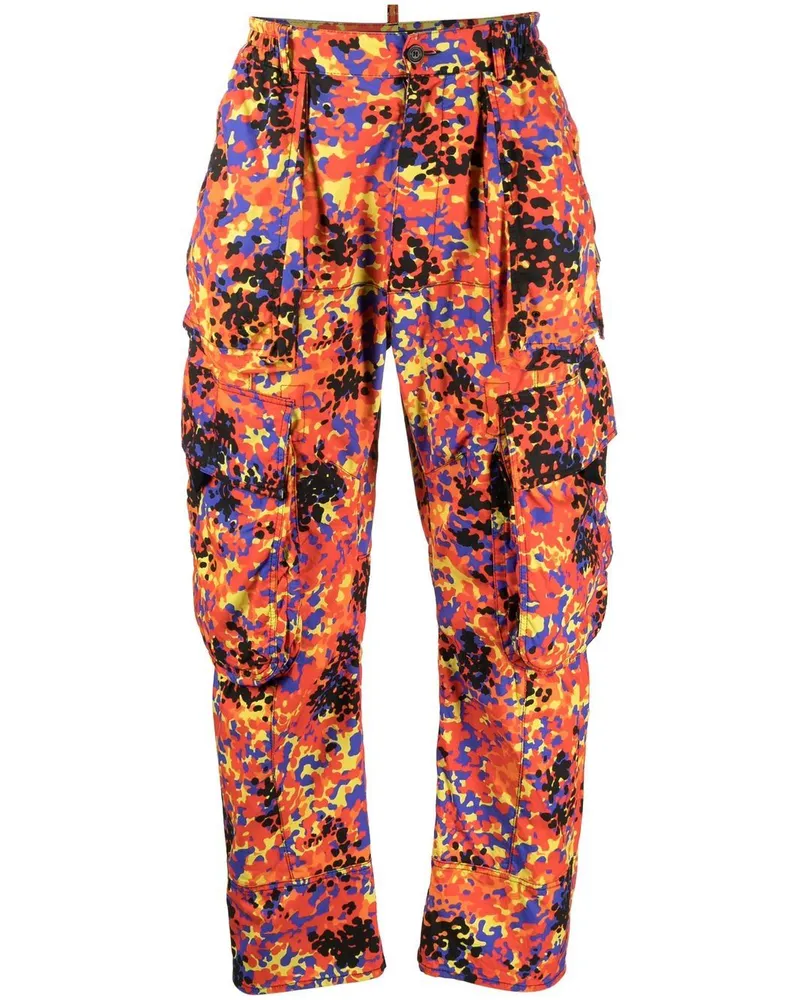 Dsquared2 Cargohose mit abstraktem Print - Gelb Gelb