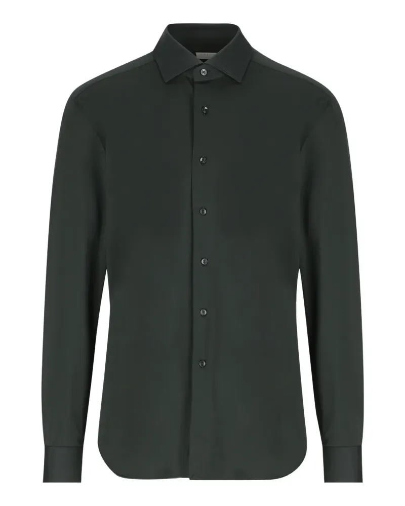 XACUS Langärmeliges Twill-Hemd - Grün Grün