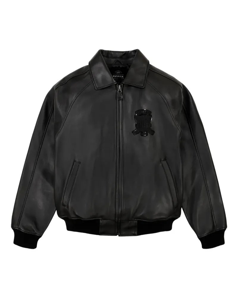 Avirex Jacke mit Applikation - Schwarz Schwarz