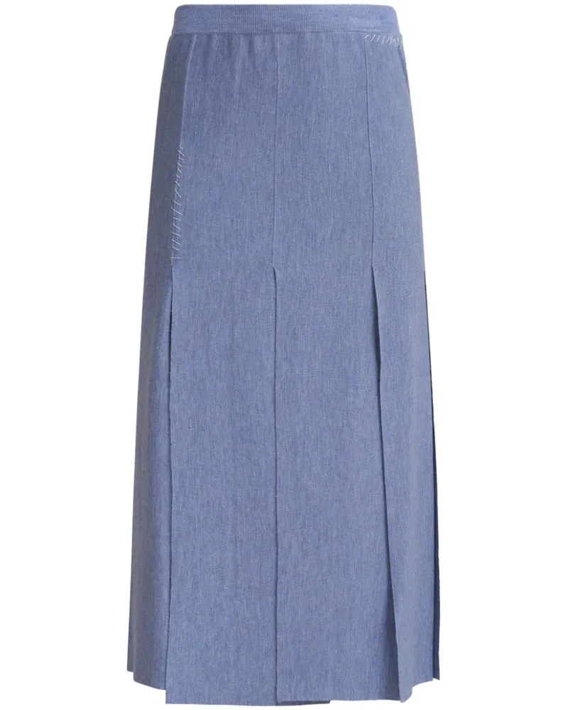 Marni Fein gestrickter Midirock - Blau Blau