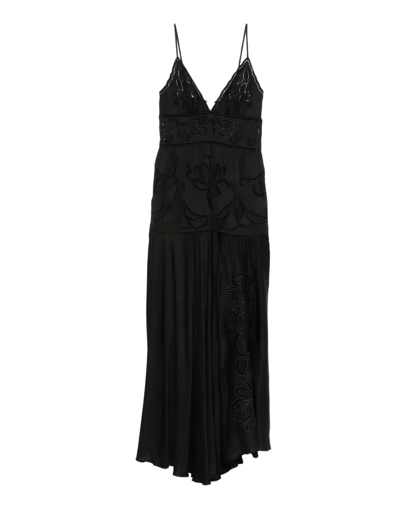 Ermanno Scervino floral-details maxi dress - Schwarz Schwarz