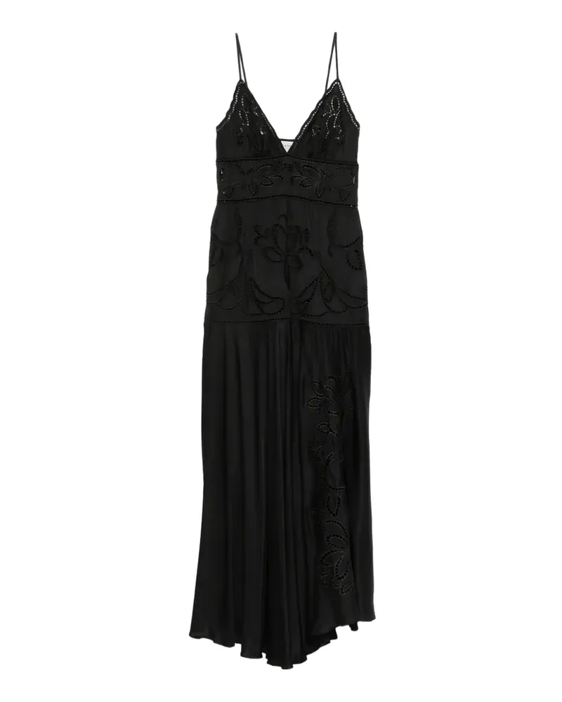 Ermanno Scervino floral-details maxi dress - Schwarz Schwarz