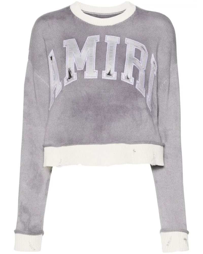 Amiri Vintage Cropped-Pullover aus Kaschmir Grau