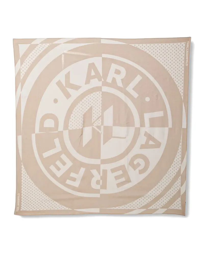 Karl Lagerfeld logo-print scarf - Nude Nude
