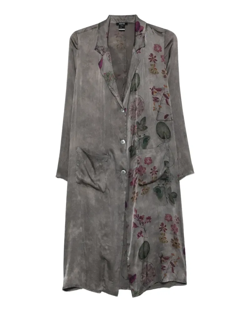 Avant Toi Mantel mit Blumen-Print - Grau Grau