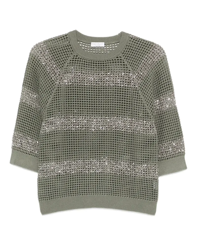 Brunello Cucinelli Pullover mit Pailletten - Grün Grün