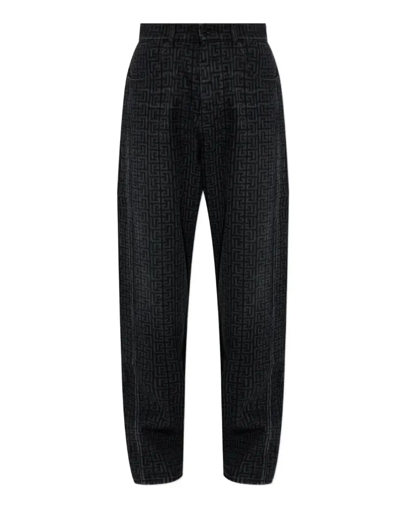 Balmain monogram-print jeans - Schwarz Schwarz