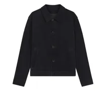 Ligor suede jacket with stitched breast-pocket detail - Blau