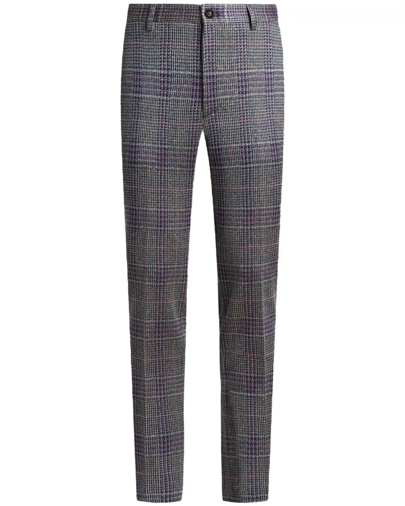Etro Hose mit Karomuster - Violett Violett
