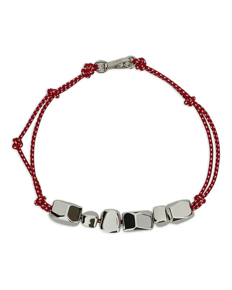 PLAN C Halskette aus Seide mit geometrischem Muster - Silber Silber