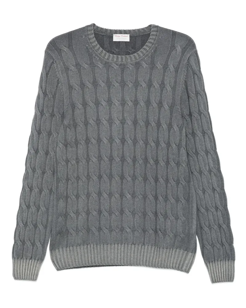 Gran Sasso Pullover mit Zopfmuster - Grau Grau