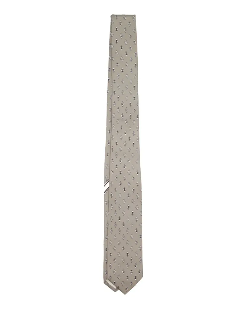 Ferragamo Gancini-print tie - Nude Nude