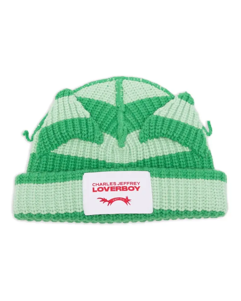 Charles Jeffrey Loverboy chunky-knit ears beanie hat - Grün Grün
