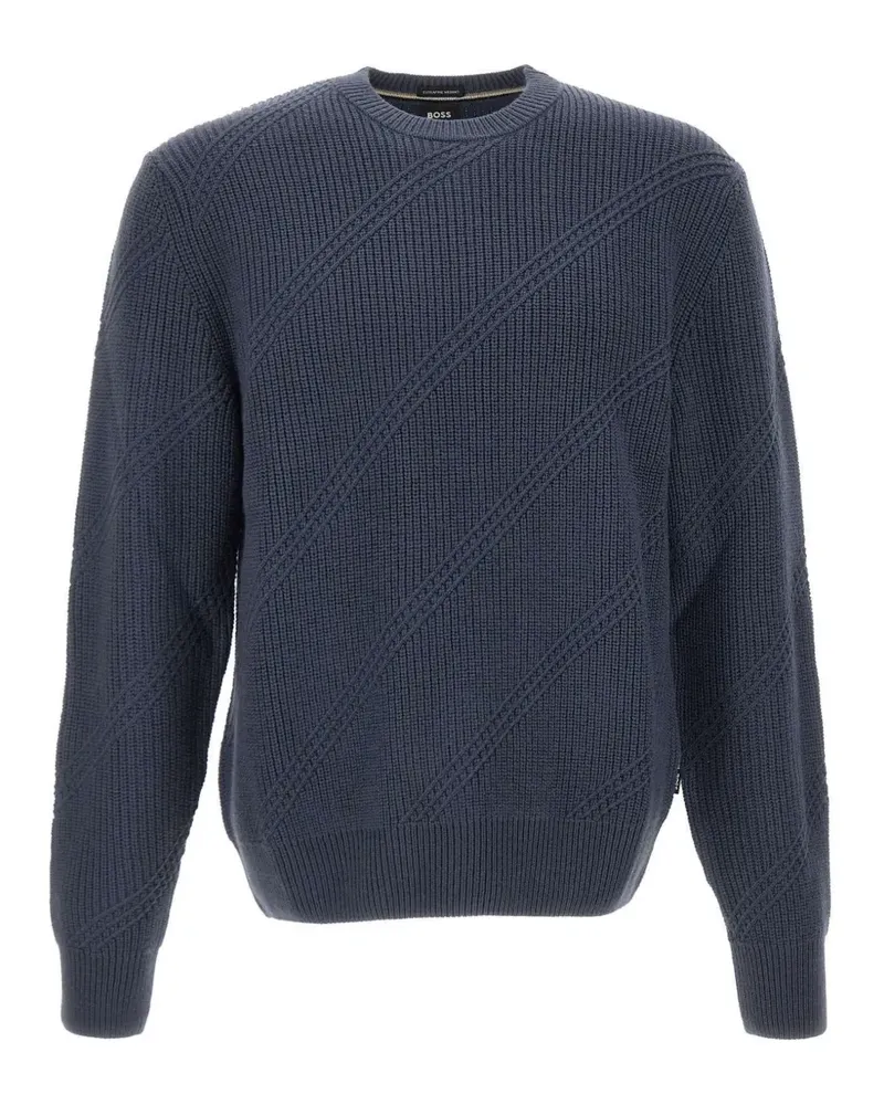 HUGO BOSS cable-knit sweater - Blau Blau