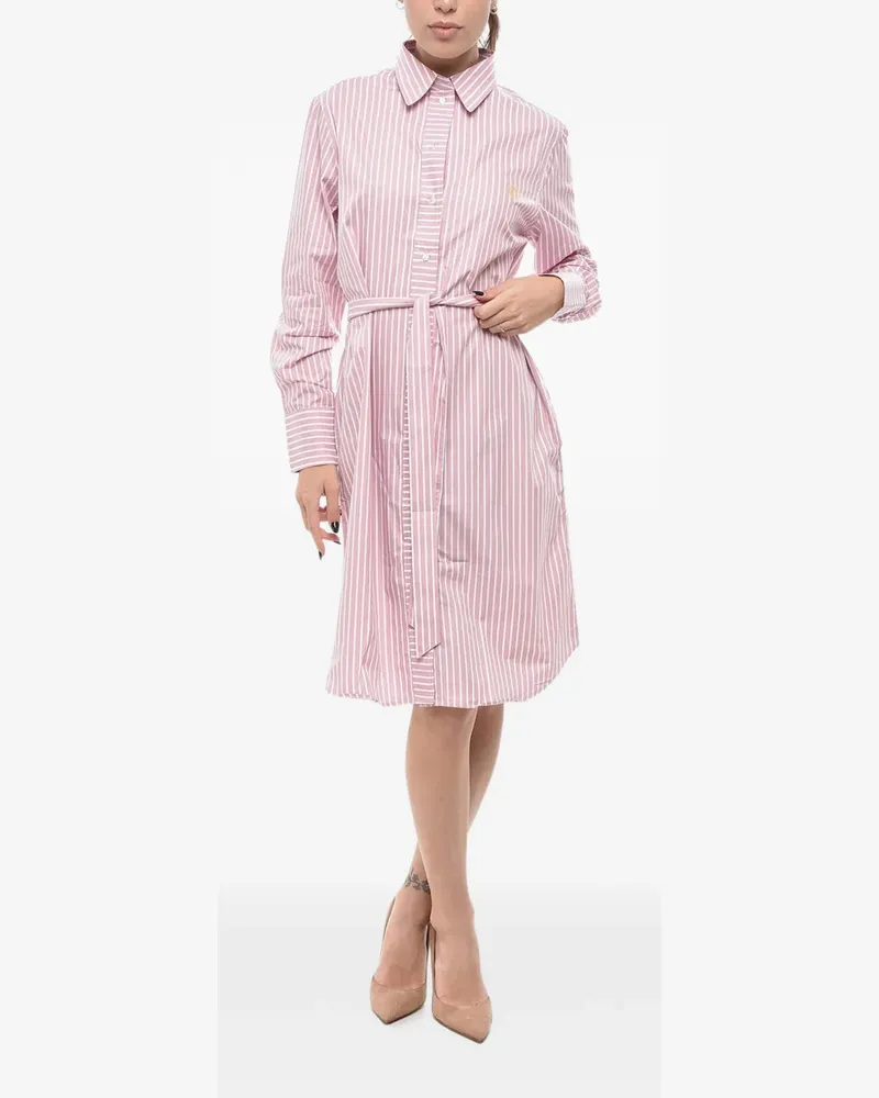 Inès de la Fressange Gestreiftes Midikleid mit Gürtel - Rosa Rosa