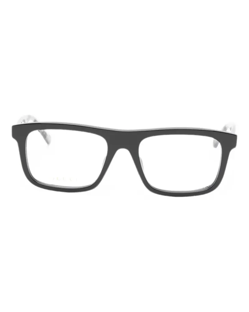 Gucci Eckige Brille in Schildpattoptik - Schwarz Schwarz