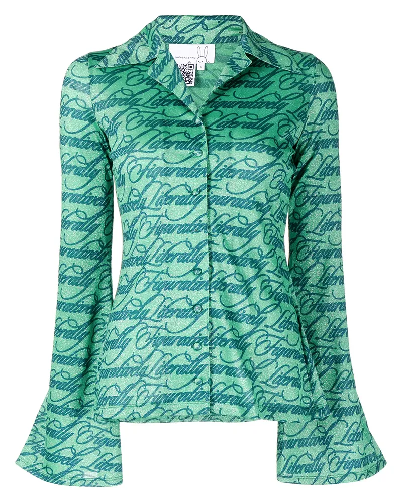Natasha Zinko Hemd mit Print - Grün Grün