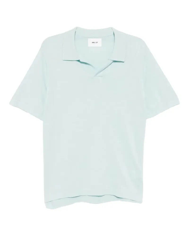 NN 07 Gestricktes Ryan T-Shirt - Blau Blau