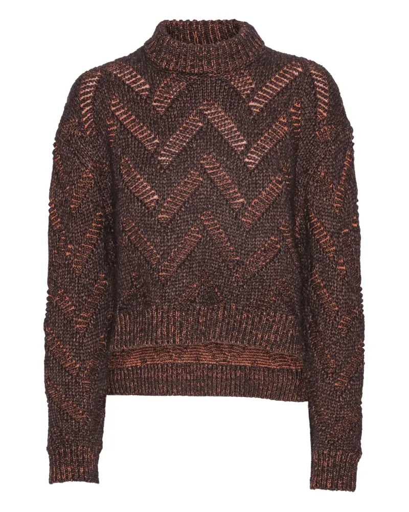 Henrik Vibskov Rollkragenpullover mit Zickzackmuster - Braun Braun