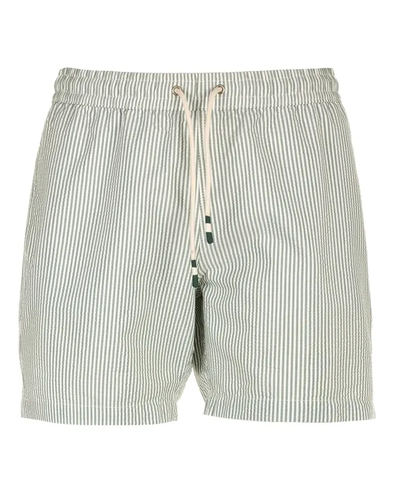 Hartford striped seersucker swim trunks - Grün Grün