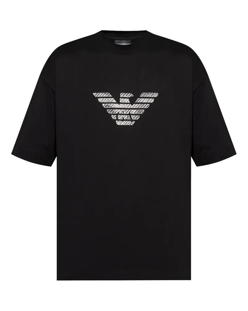 Emporio Armani T-Shirt mit Logo-Print - Schwarz Schwarz