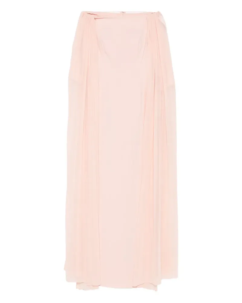 Nicole Miller Langärmeliges Cape-Maxikleid - Rosa Rosa