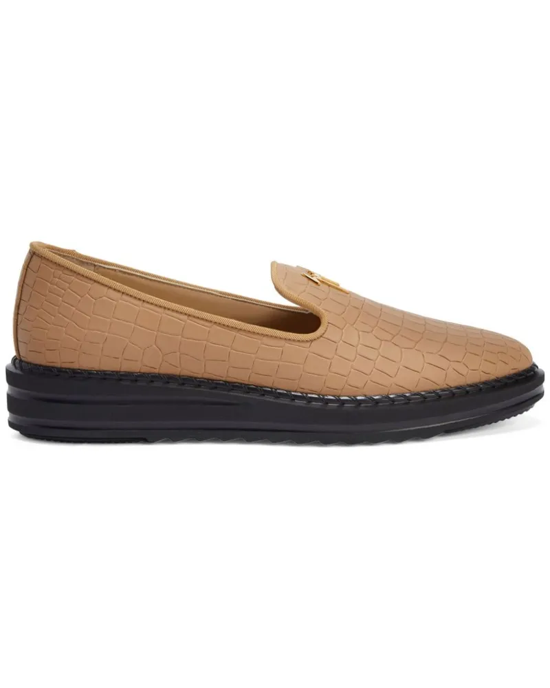 Giuseppe Zanotti Loafer mit Logo - Nude Nude
