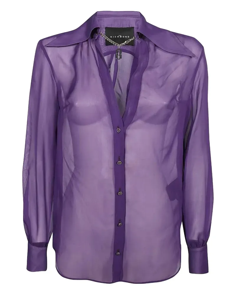John Richmond long-sleeved button-cuff shirt - Violett Violett