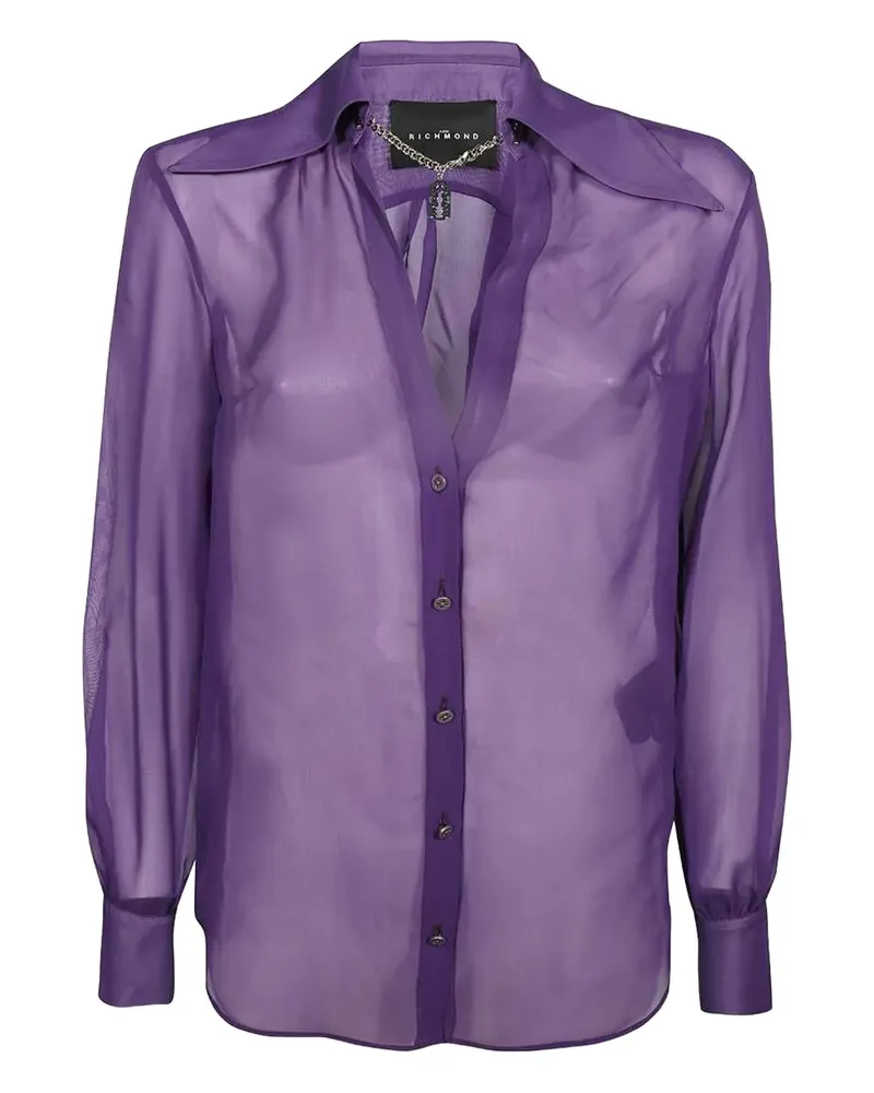 John Richmond long-sleeved button-cuff shirt - Violett Violett