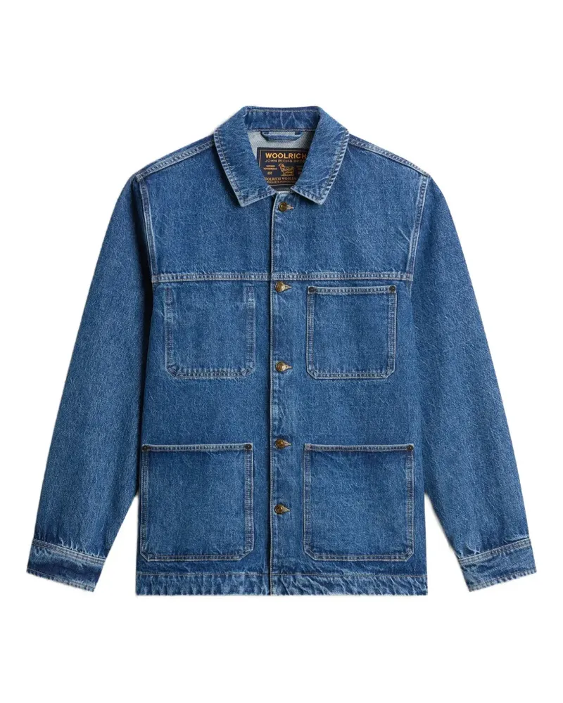 Woolrich Jeansjacke mit aufgesetzter Tasche - Blau Blau