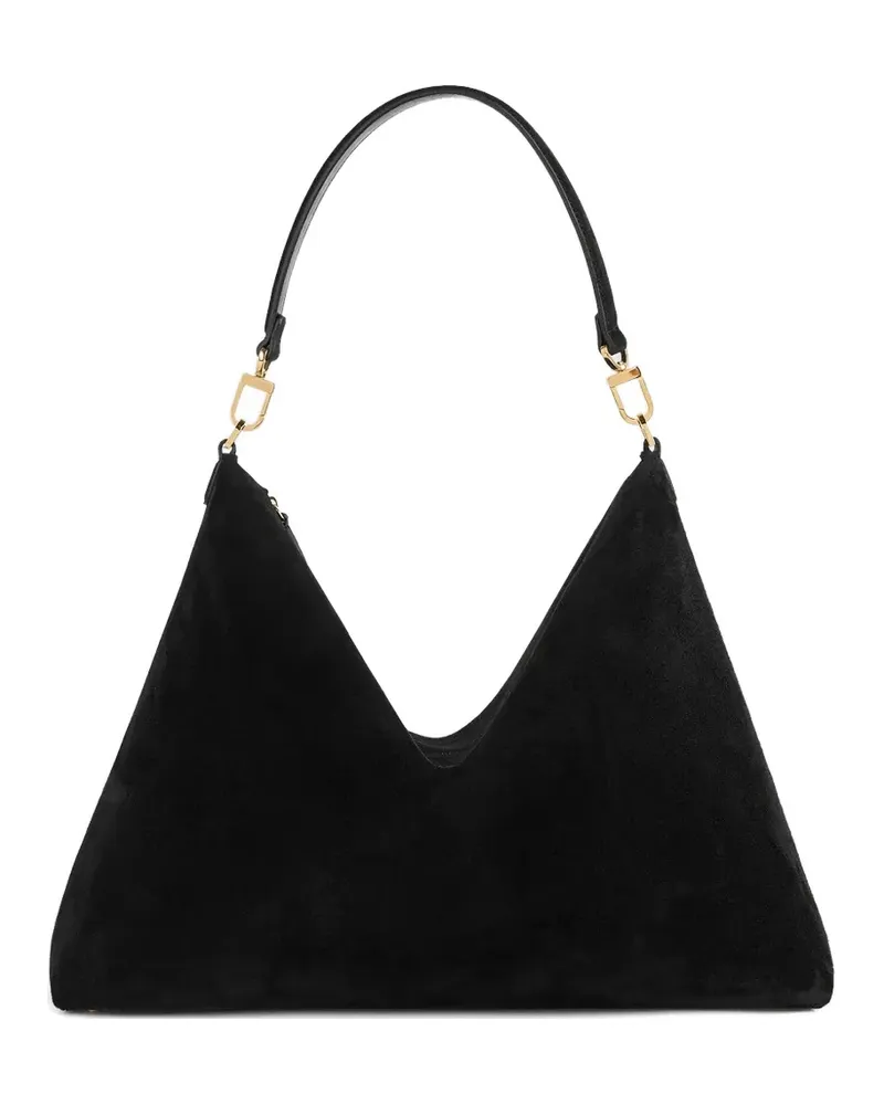 Totême Medium Bevel suede shoulder bag - Schwarz Schwarz