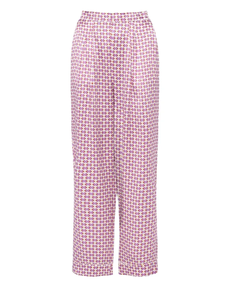 Eres Clip Pyjama-Hose aus Seide mit geometrischem Print - Violett Violett