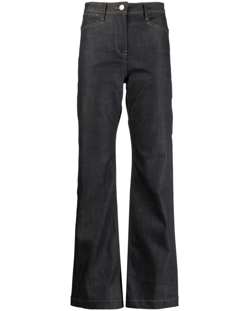 LOW CLASSIC Halbhohe Schlagjeans - Blau Blau