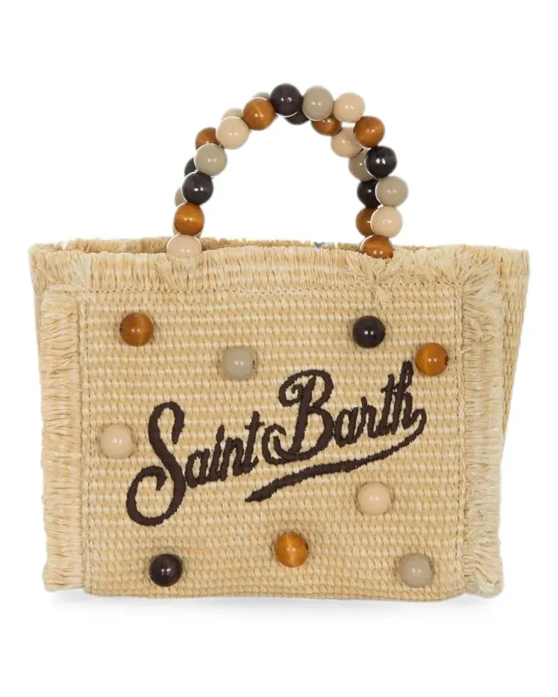 MC2 Saint Barth Vanity Mini Tote Bag mit Perlen - Nude Nude
