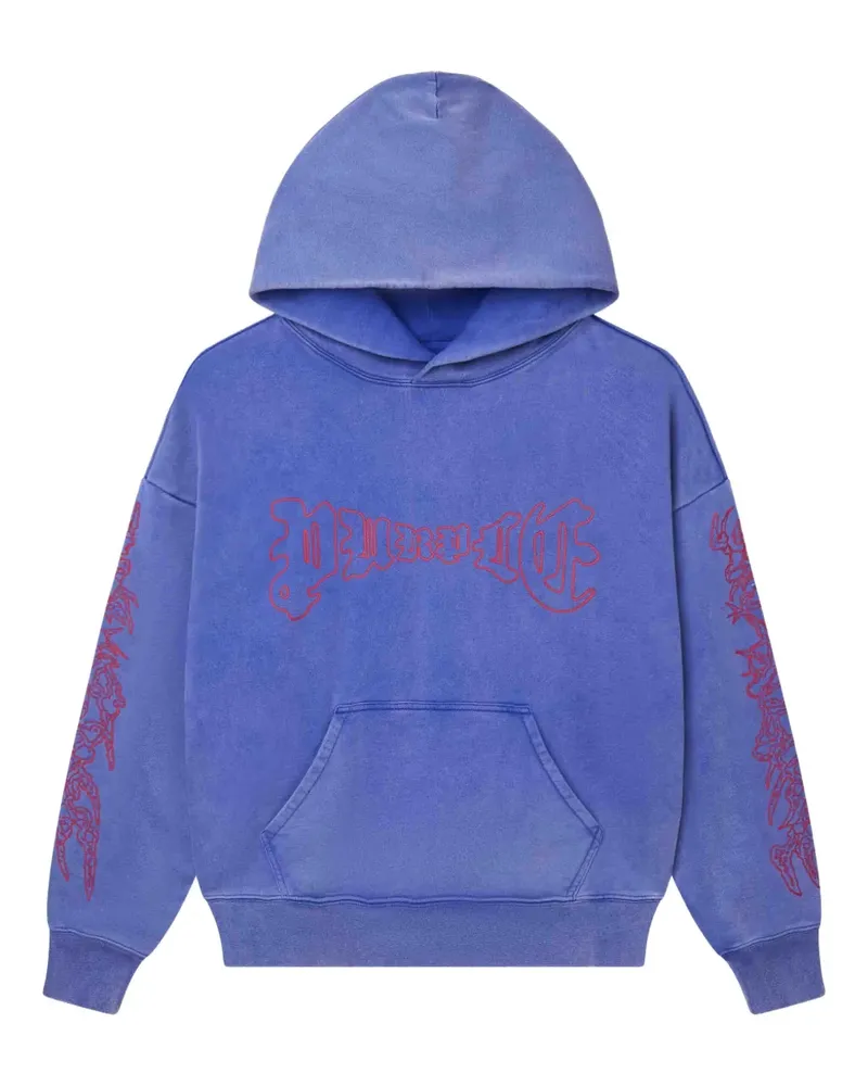 PURPLE BRAND Hoodie mit grafischem Print - Blau Blau